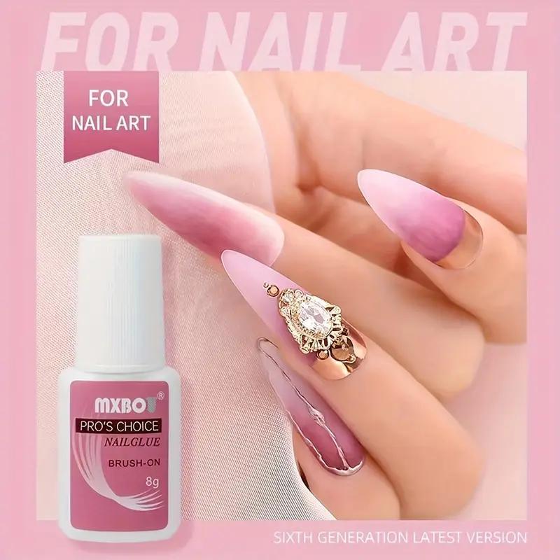 Клей с кисточкой MXBO Pro's Choice 8 г для накладных ногтей/типс/страз/декора Прозрачный - фото 3 Клей с кисточкой MXBO Pro's Choice 8 г для накладных ногтей/типс/страз/декора Прозрачный - фото 3