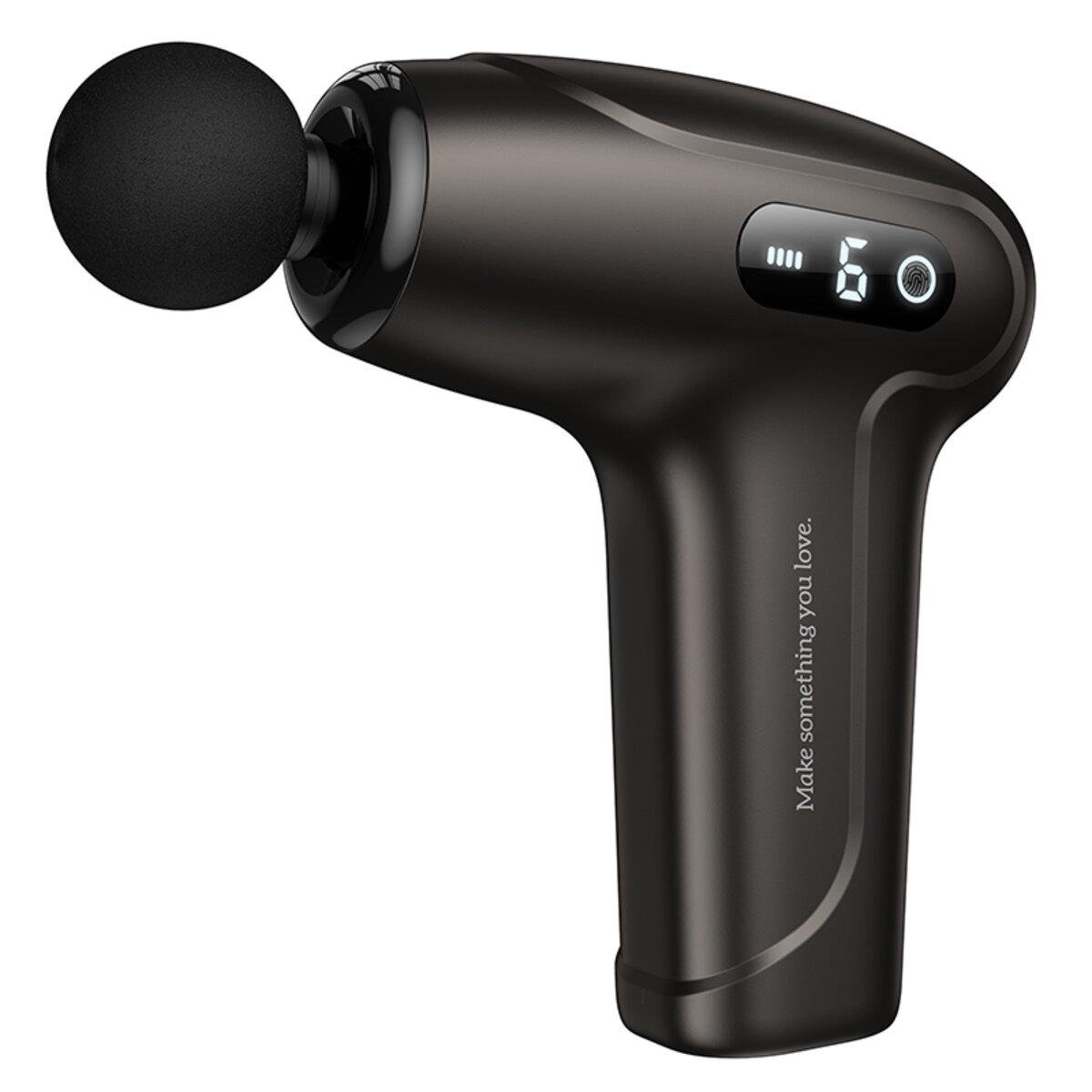 Масажер перкусійний Hoco HP51 Electric mini silent fascia gun 1800mAh 6 швидкостей Black (6942007653954)