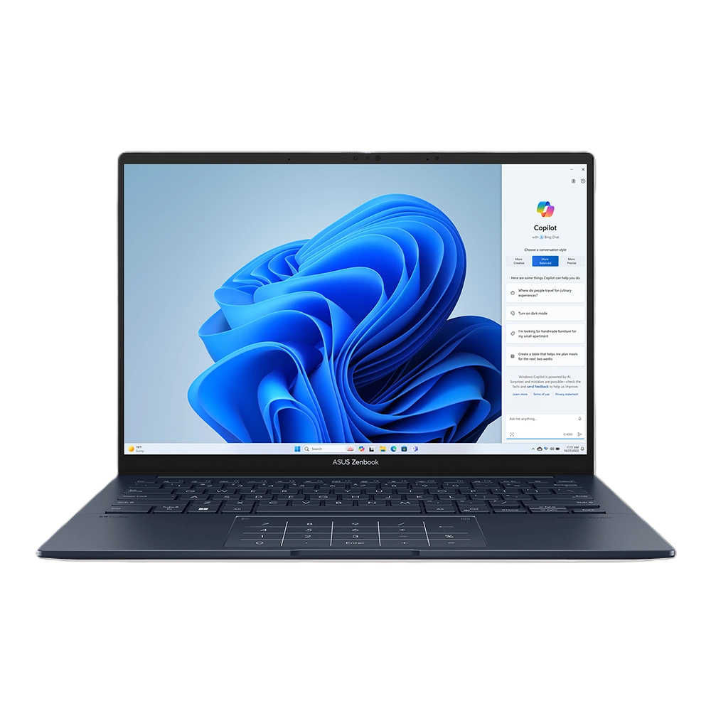 Ноутбук ASUS Zenbook 14" OLED WUXGA 60 Гц, Intel Core Ultra 7255H/LPDDR5X 32 ГБ/SSD 1ТБ Ponder Blue (90NB14W3-M002F0)