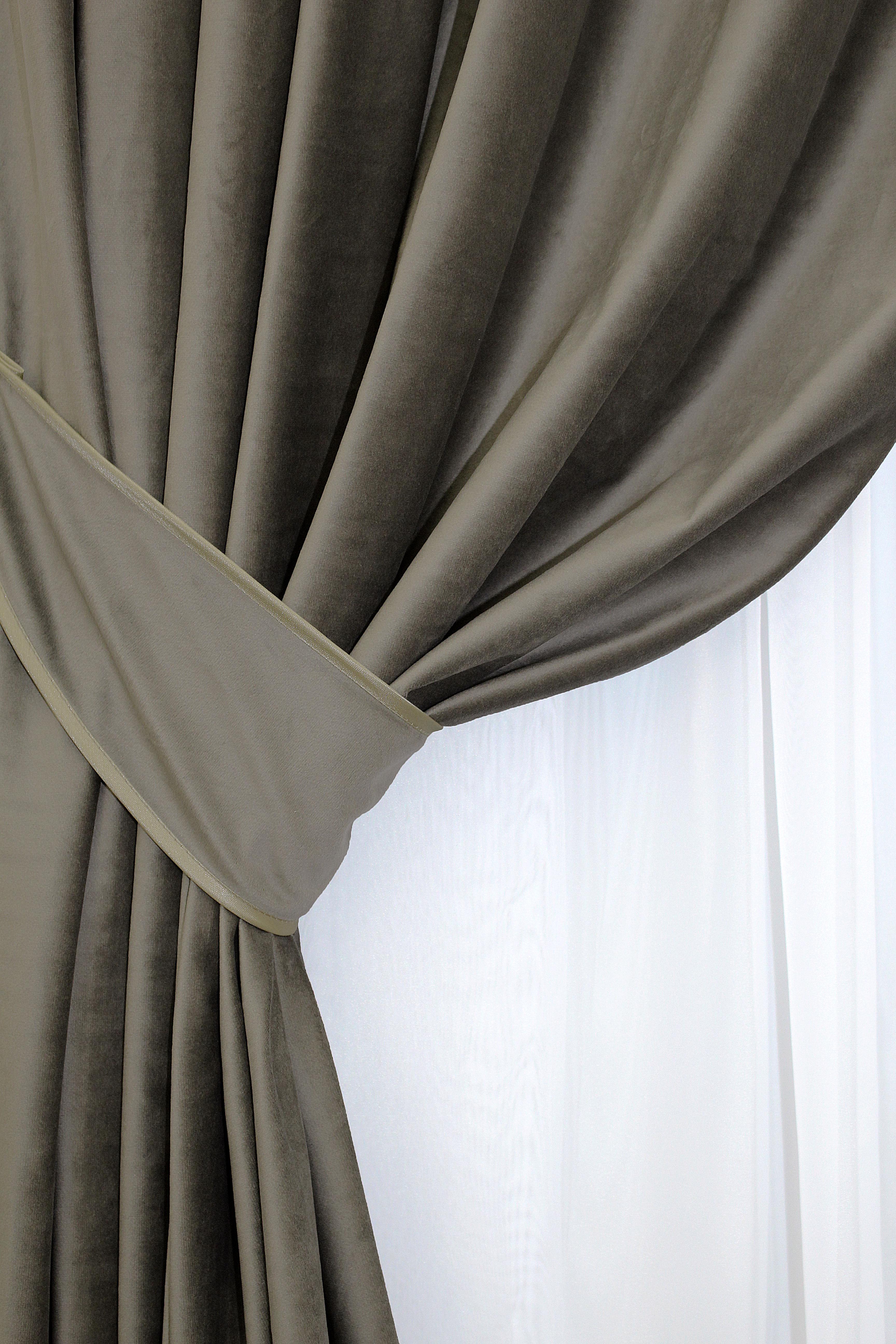 Комплект готовых штор VR-Textil Бархат Kadife № 1130ш 200х270 см 2 шт. Болотный (32-031) - фото 5 Комплект готовых штор VR-Textil Бархат Kadife № 1130ш 200х270 см 2 шт. Болотный (32-031) - фото 5