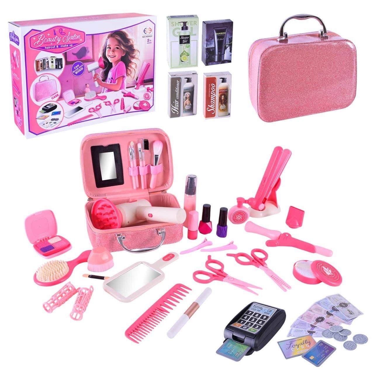 Детский игровой набор парикмахера гребешки/фен/косметика/аксессуары 43 предмета (2662972814)