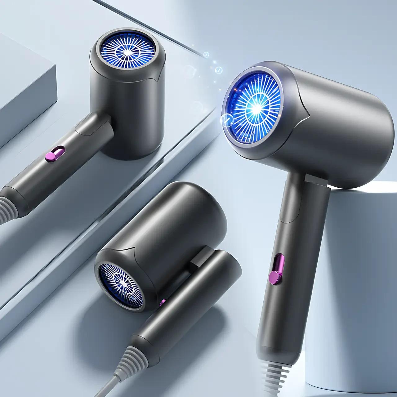 Фен дорожный для волос Ande Air Blower LY-811 складной 1800 Вт 3 скорости Серый (363836А) - фото 6