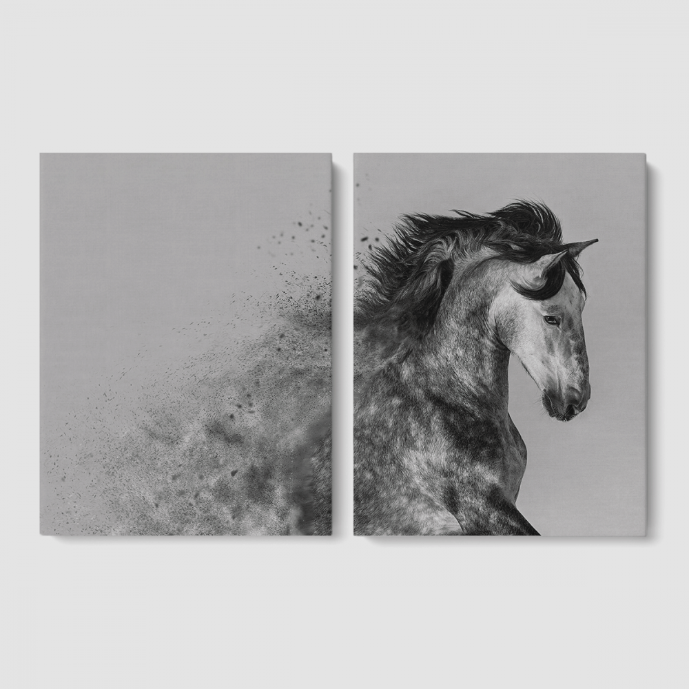 Модульная картина Malevich Store Жеребец из двух частей 153x100 см (MK21219)