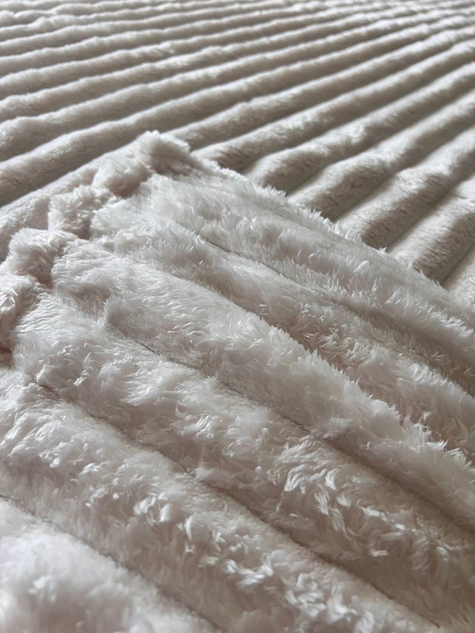 Плед смужка 200х230 см Молочний (Д-Am-sharp-007-03) - фото 2