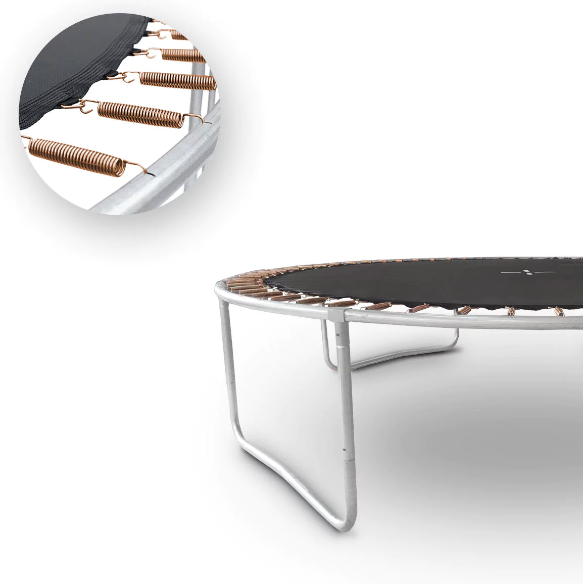 Батут Outtec Pumpkin з внутрішньою сіткою 8 футів 252 см Чорно-сірий (408407) - фото 3