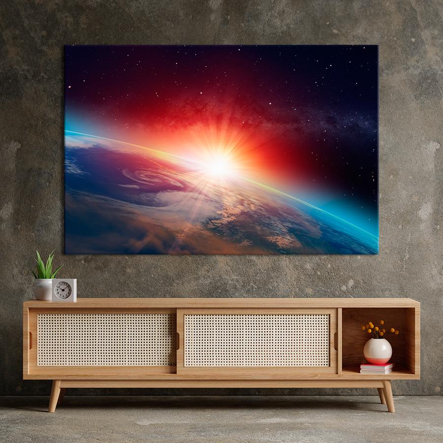 Картина на холсте Рассвет в космосе 80x54 см (V205-1_L)