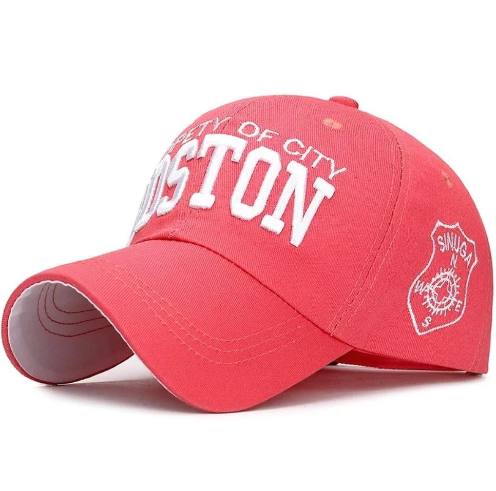 Кепка бейсболка Boston унисекс Коралловый