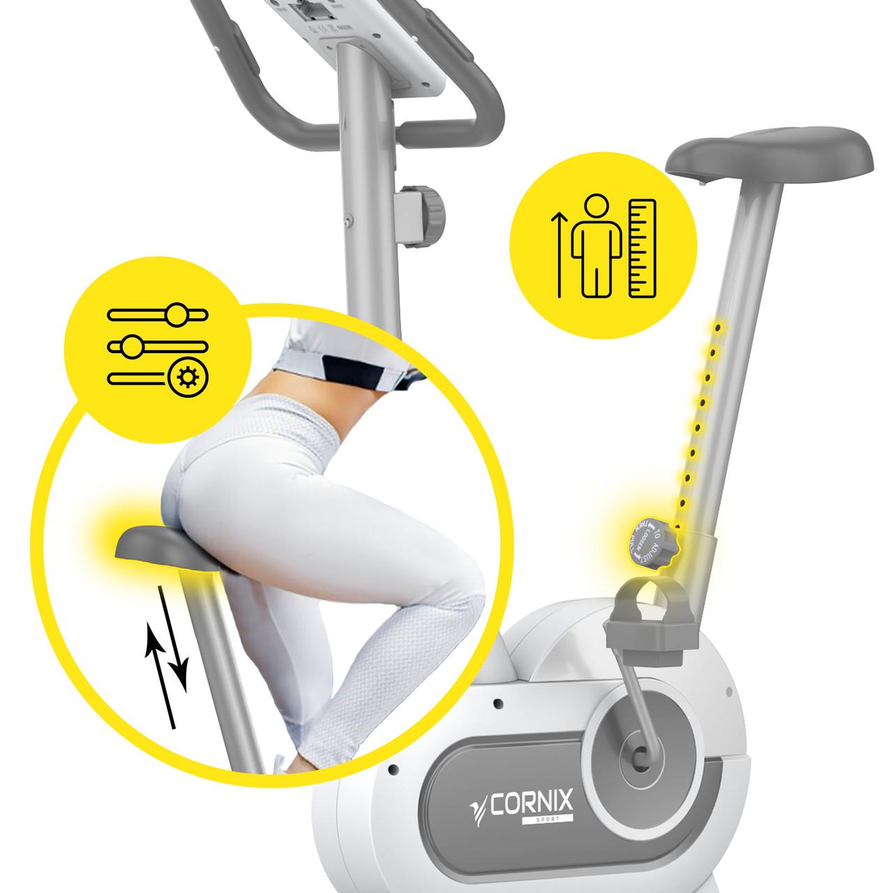 Велотренажер магнитный Cornix Hanna White/Grey (2670212071) - фото 9 Велотренажер магнитный Cornix Hanna White/Grey (2670212071) - фото 9