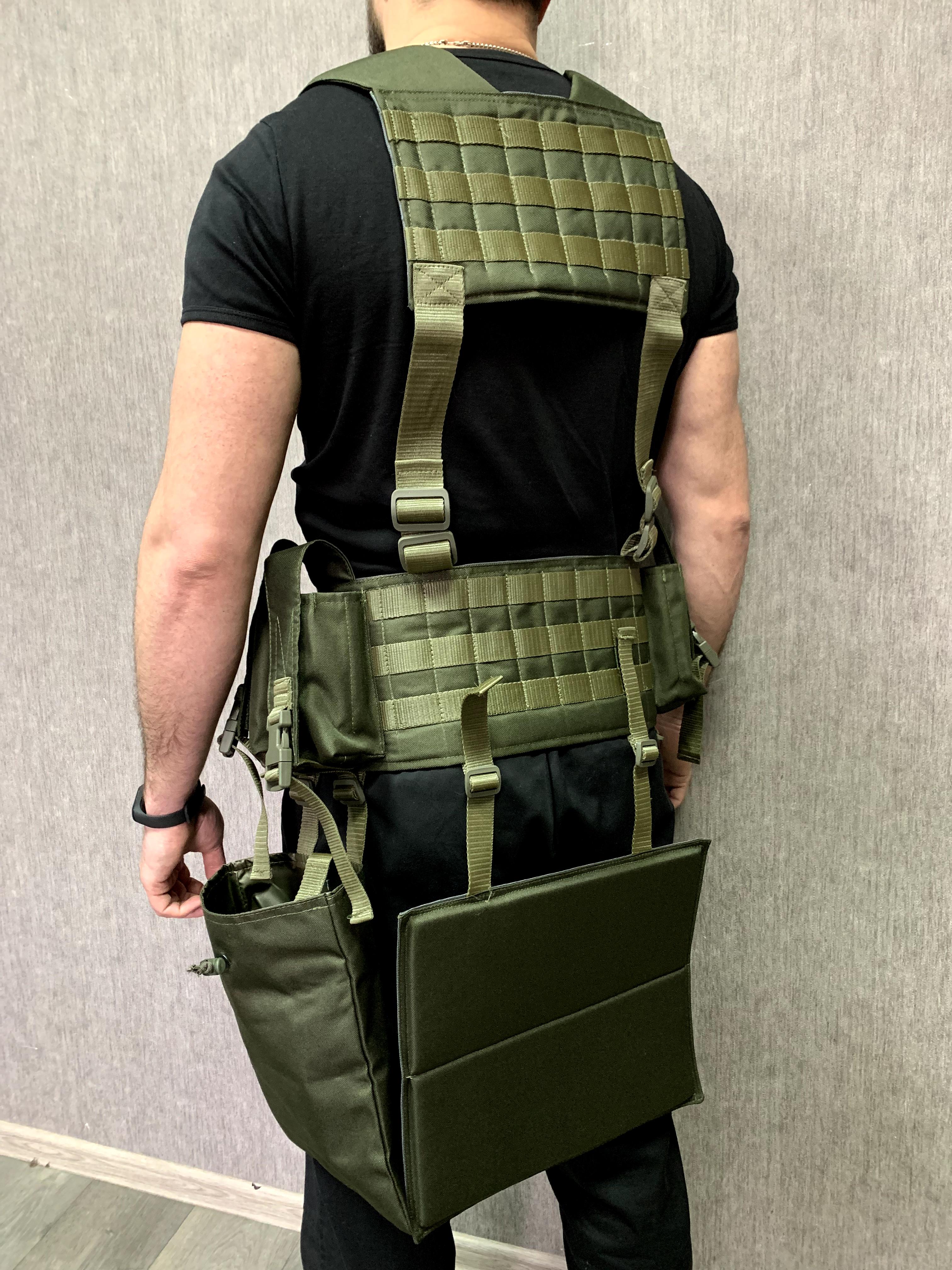 Ремінно-плечова система з підсумками на 8 магазинів і сидінням Оливковий (260331) - фото 2 Ремінно-плечова система з підсумками на 8 магазинів і сидінням Оливковий (260331) - фото 2