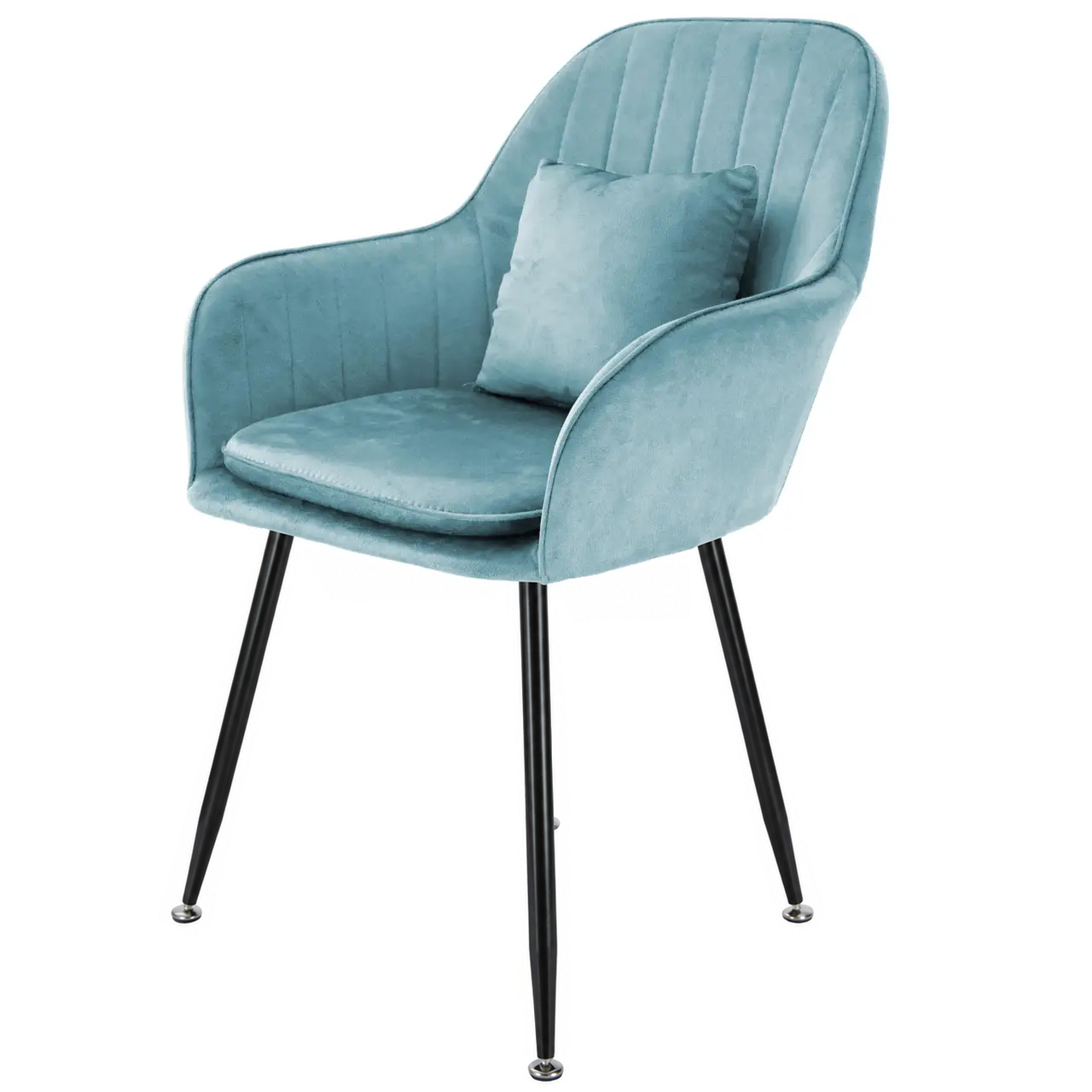 Стул RIAS DSF-684 с мягкой вельветовой обивкой и металлическими ножками Blue (3_08614)