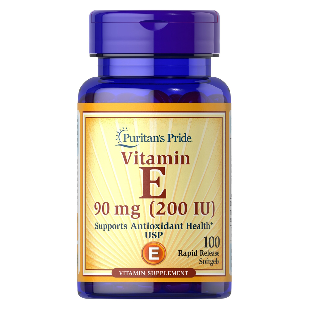 Витамин Е Puritans Pride Vitamin E 90 мг 200 МЕ 100 софтгель