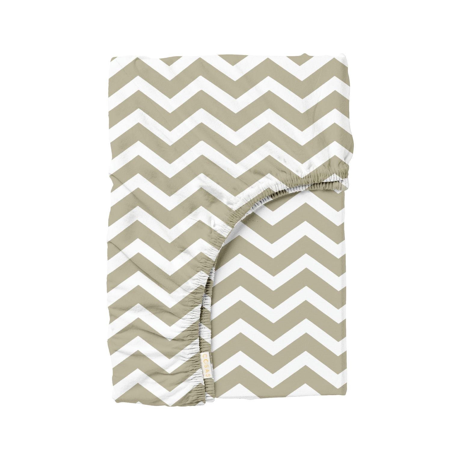 Простынь Cosas на резинке в детскую кроватку 60x120 см Biscuit Zigazag (4822052146668)