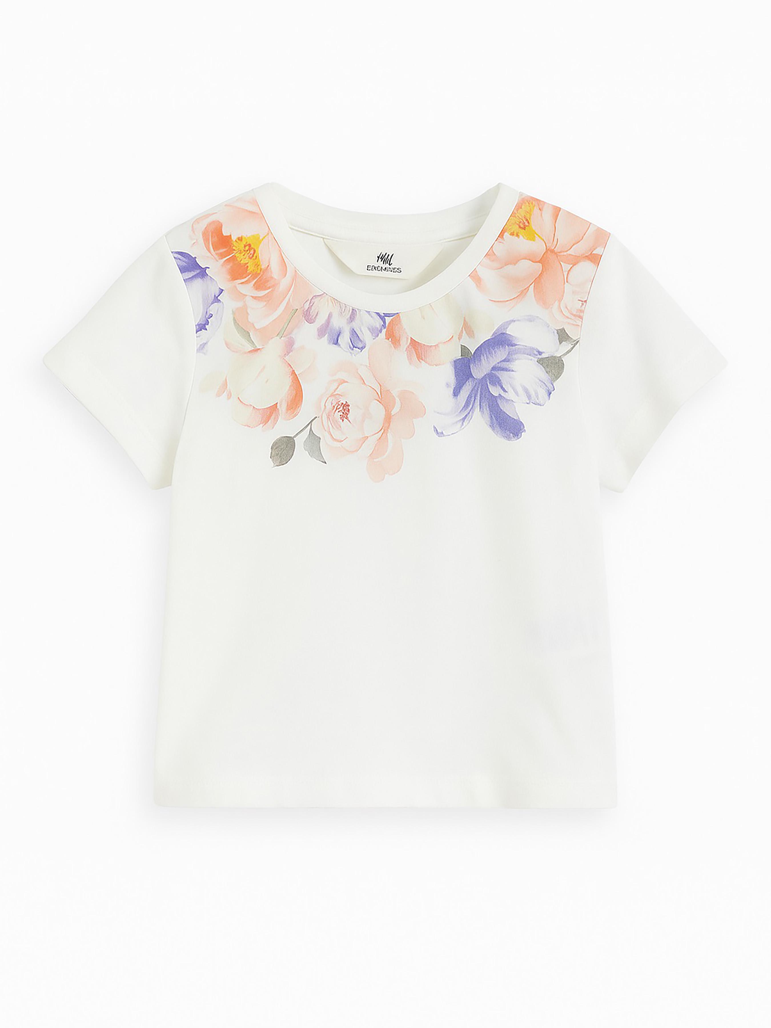 Футболка H&M Квіти 92 см Білий (X25061071316)