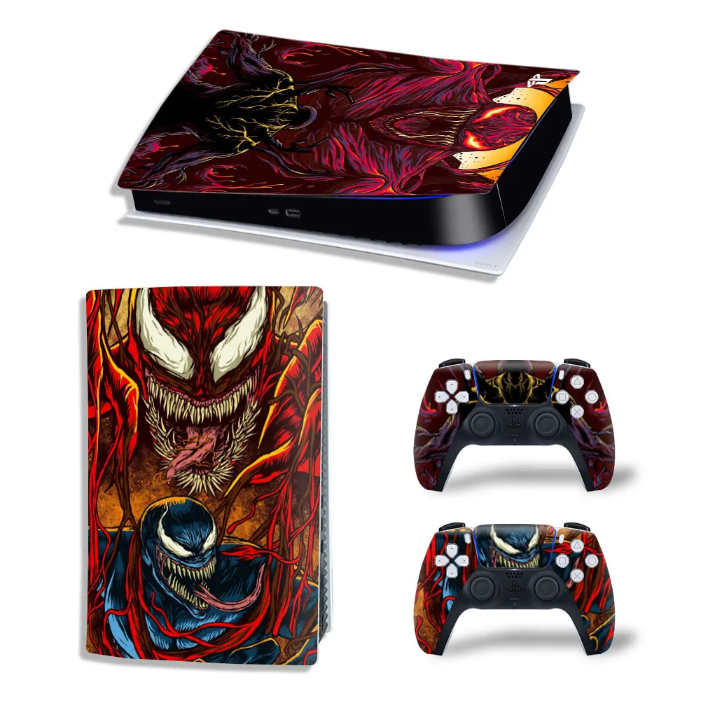 Вінілова наклейка для Sony PlayStation PS5 Venom Muscles 360 Red/Black