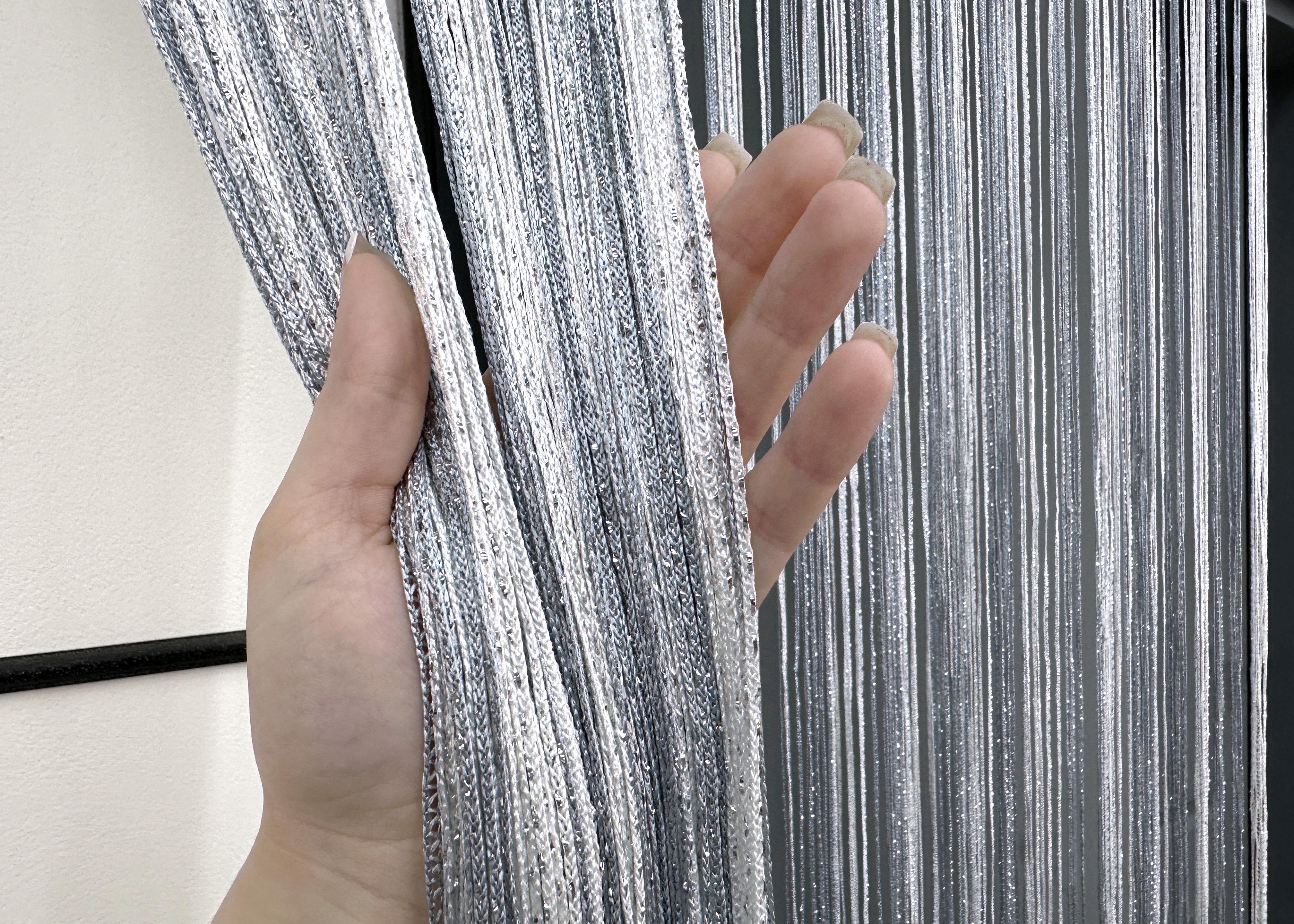 Шторы-нити с люрексом 300х300 см Белый/Серый (61-106) - фото 5