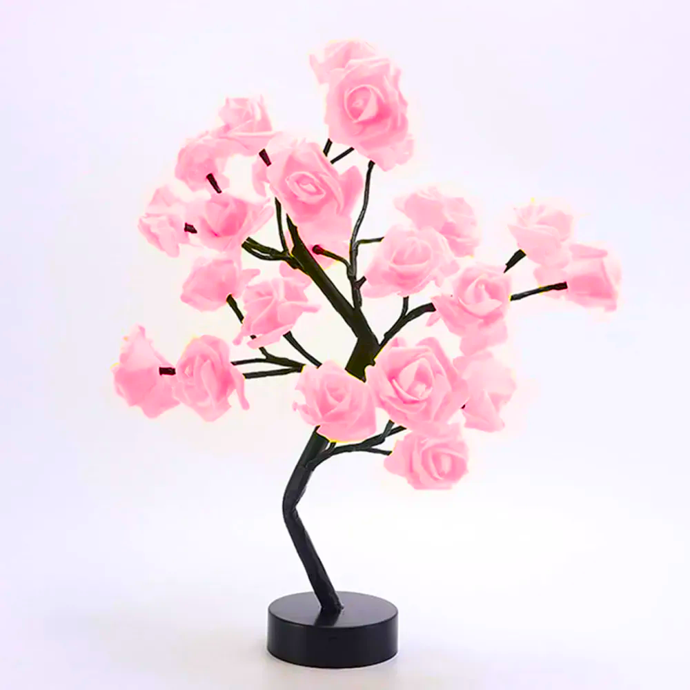 Настольный светильник Дерево с розами 24LED от USB/батареек Розовый (234574718) Настольный светильник Дерево с розами 24LED от USB/батареек Розовый (234574718)