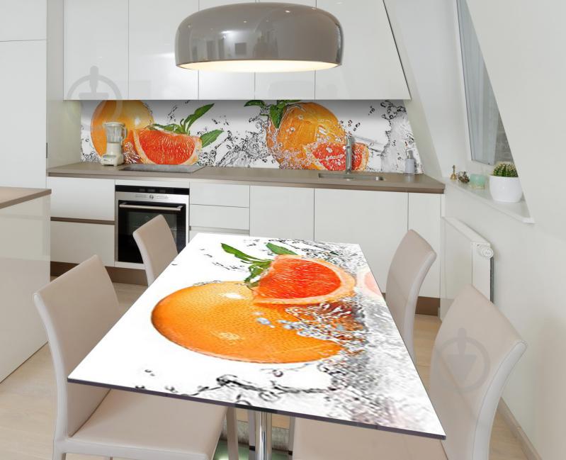 Наклейка 3Д виниловая на стол Zatarga «Купание грейпфрута» 650х1200 мм для домов, квартир, столов, кофейн,