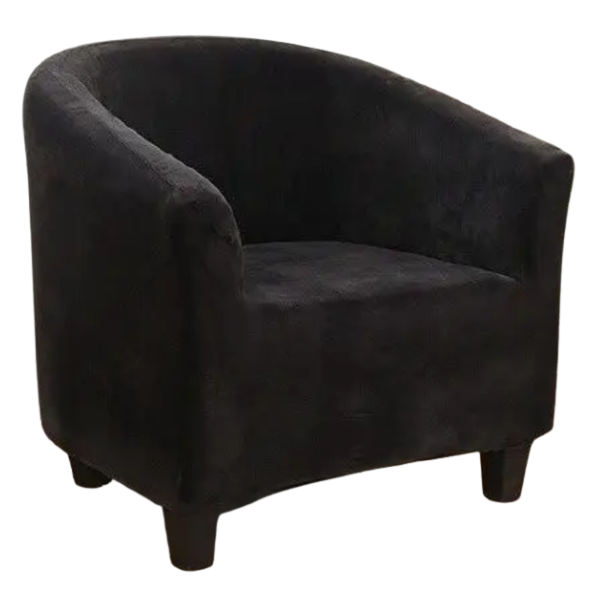 Чохол на крісло з округлою спинкою Slavich з велюру 70х70 см Чорний (91635)