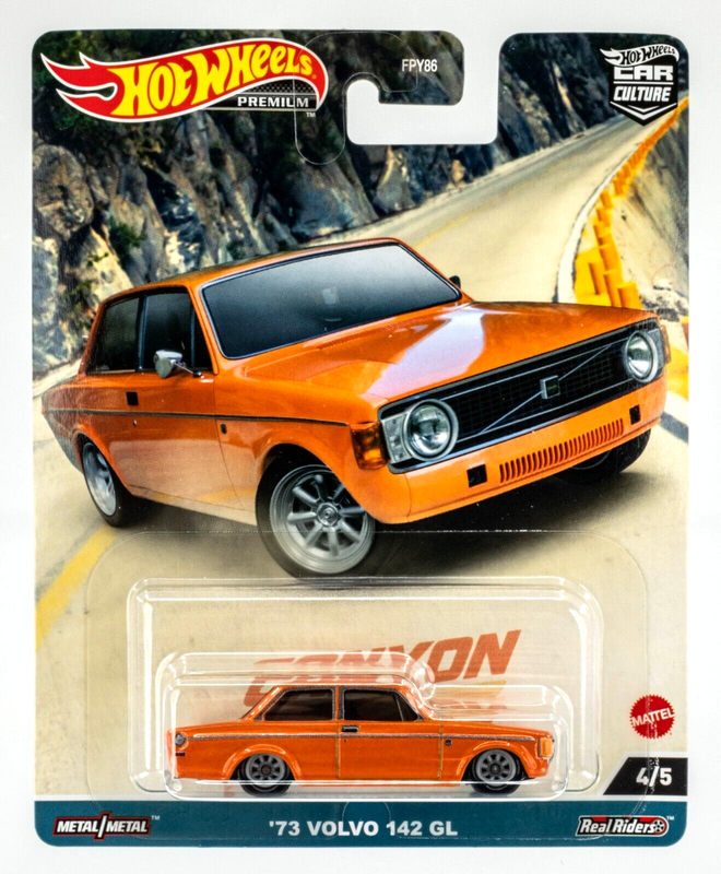 Игрушечная машинка Hot Wheels Premium 73 Volvo 142 GL 2023 Canyon Warriors 4/5 Car Culture (HKC53)
