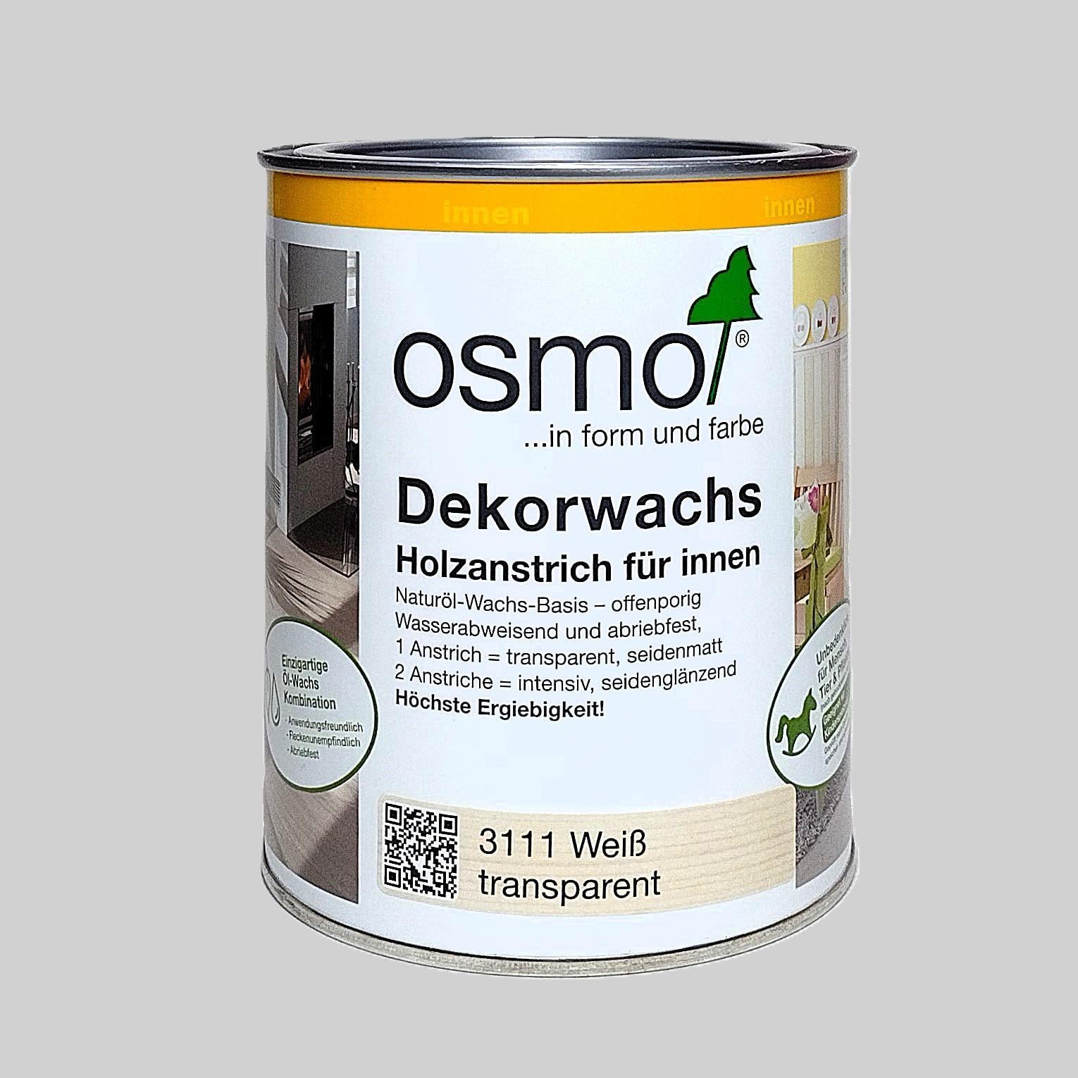 Масло цветное с твердым воском Osmo Dekorwachs для деревянных поверхностей 0,75 л Белый (3111)