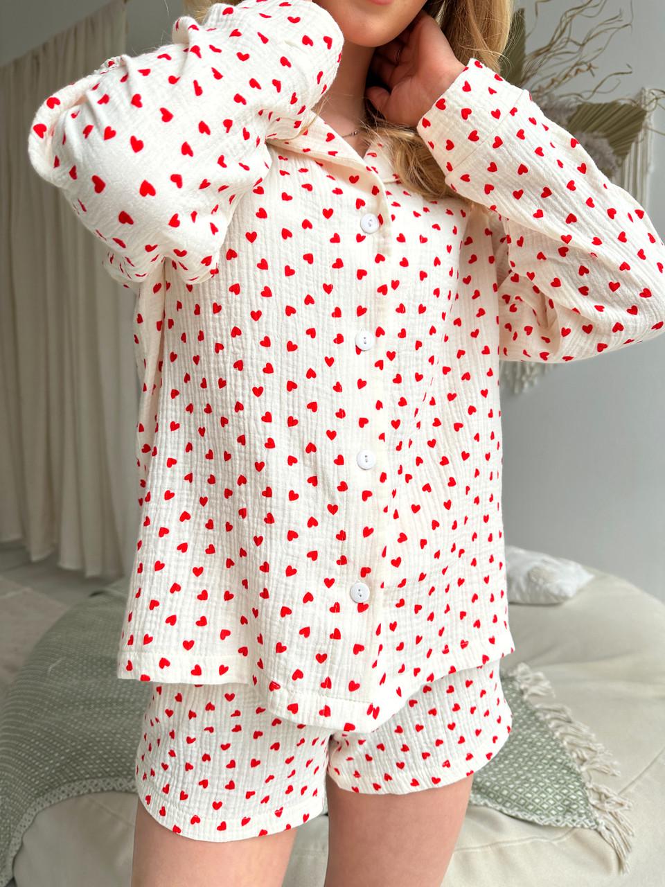 Піжама жіноча муслінова з вільними шортами S Бежевий (ВК4302В-4) - фото 7 Піжама жіноча муслінова з вільними шортами S Бежевий (ВК4302В-4) - фото 7