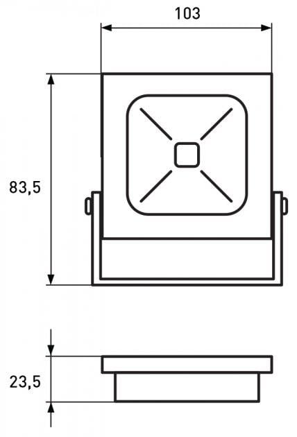 Прожектор світлодіодний Eurolamp SMD з радіатором 10W 6000 K Чорний (10011139) - фото 3