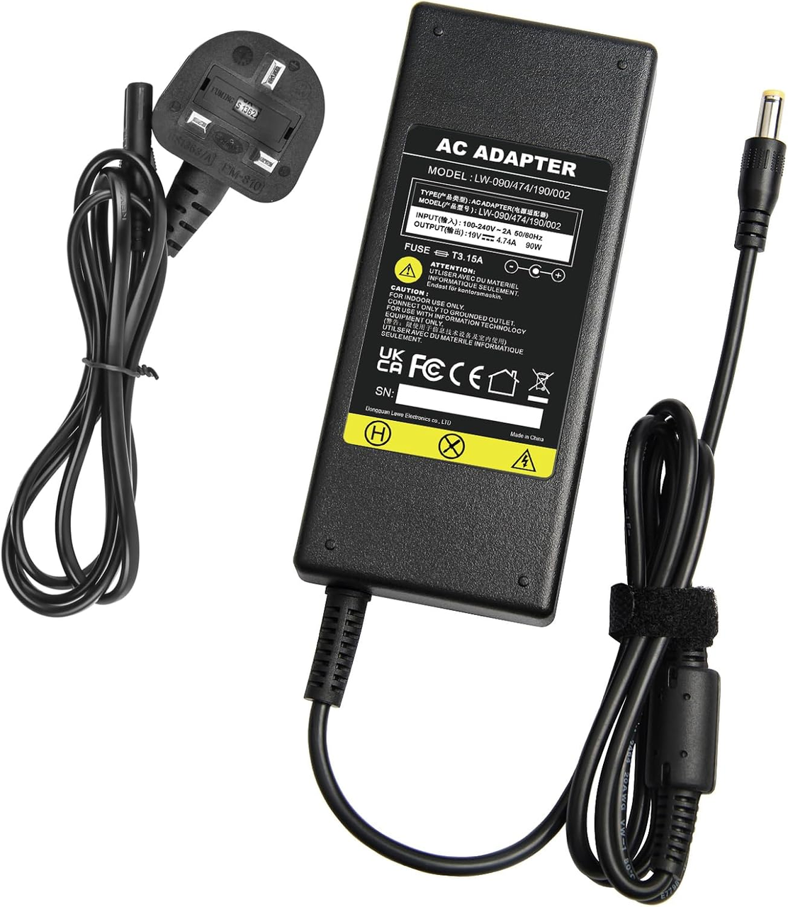 Зарядное устройство для ноутбука, ARyee 19V 4,74A совместимое с Toshiba C40/C50/C50D/C55/C645/C650/C650D/C655/C655D/C660/C675/C70