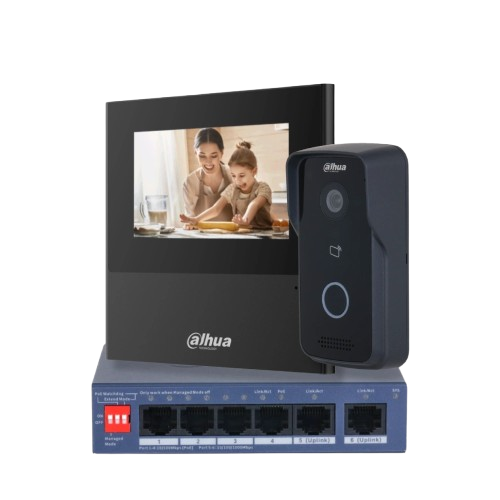 Видеодомофон Dahua КIT Lite 4,3" Wi-Fi PoE Черный (31153175)