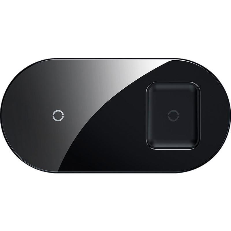 Пристрій бездротовий зарядний Baseus TZWXJK-B01 Simple Turbo Edition 2в1 Phone/Watch 24W Black