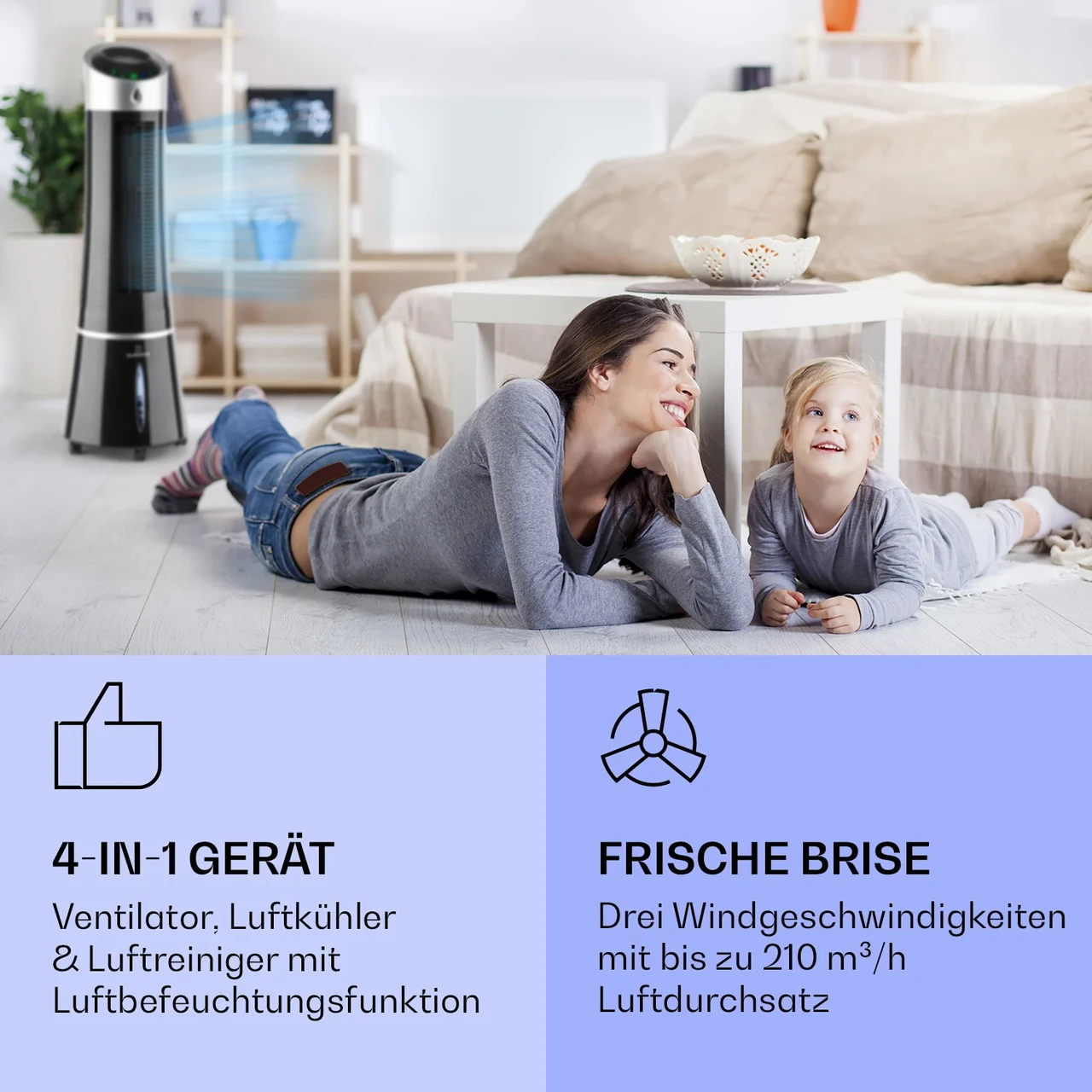 Повітроохолоджувач і вентилятор KLARSTEIN Skyscraper Ice Smart 4в1 (10040205) - фото 2 Повітроохолоджувач і вентилятор KLARSTEIN Skyscraper Ice Smart 4в1 (10040205) - фото 2