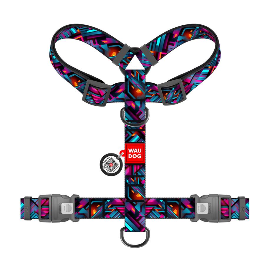 Шлейка для собак с QR-паспортом WAUDOG Nylon Бесконечные миры пластиковый фастекс XL 35 мм A 60-100 см/B 70-100 см Blue (347-4058) - фото 2 Шлейка для собак с QR-паспортом WAUDOG Nylon Бесконечные миры пластиковый фастекс XL 35 мм A 60-100 см/B 70-100 см Blue (347-4058) - фото 2