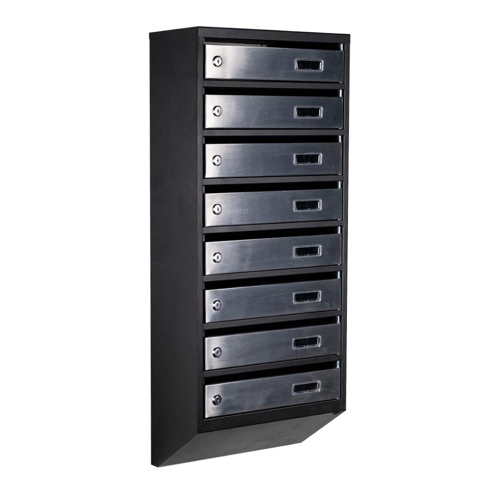 Ящик почтовый многосекционный ЯП08A Черный/Нержавеющая сталь (24061042)