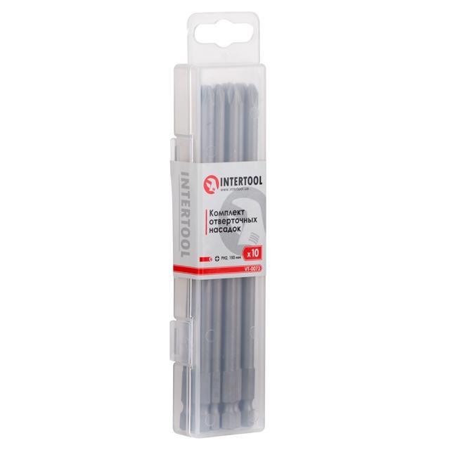 Комплект удлиненных отверточных насадок Intertool VT-0073 PH2 150 мм 10 шт. (128854)