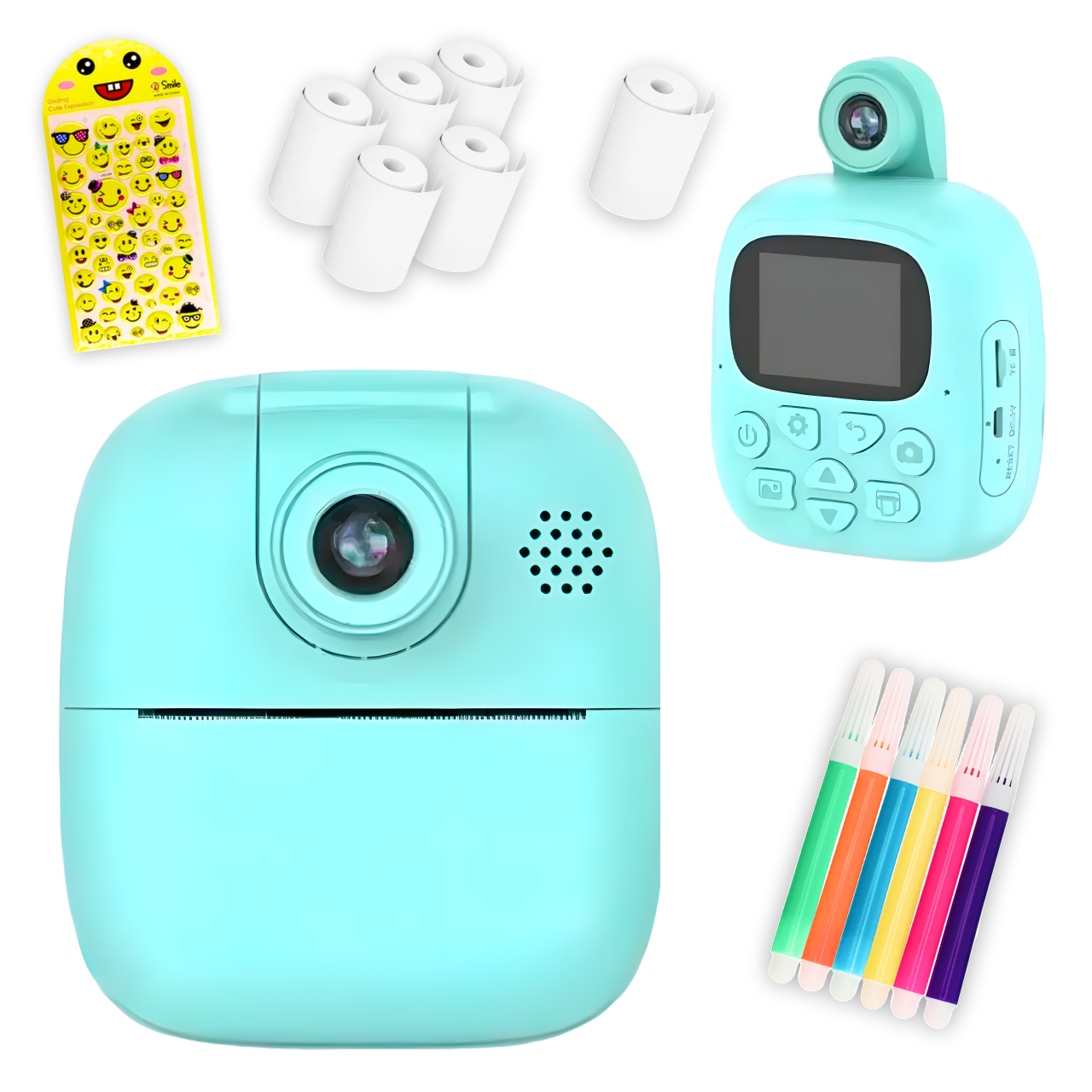 Дитячий фотоапарат з миттєвим друком 17в1 Блакитний (23457262101) Дитячий фотоапарат з миттєвим друком 17в1 Блакитний (23457262101)