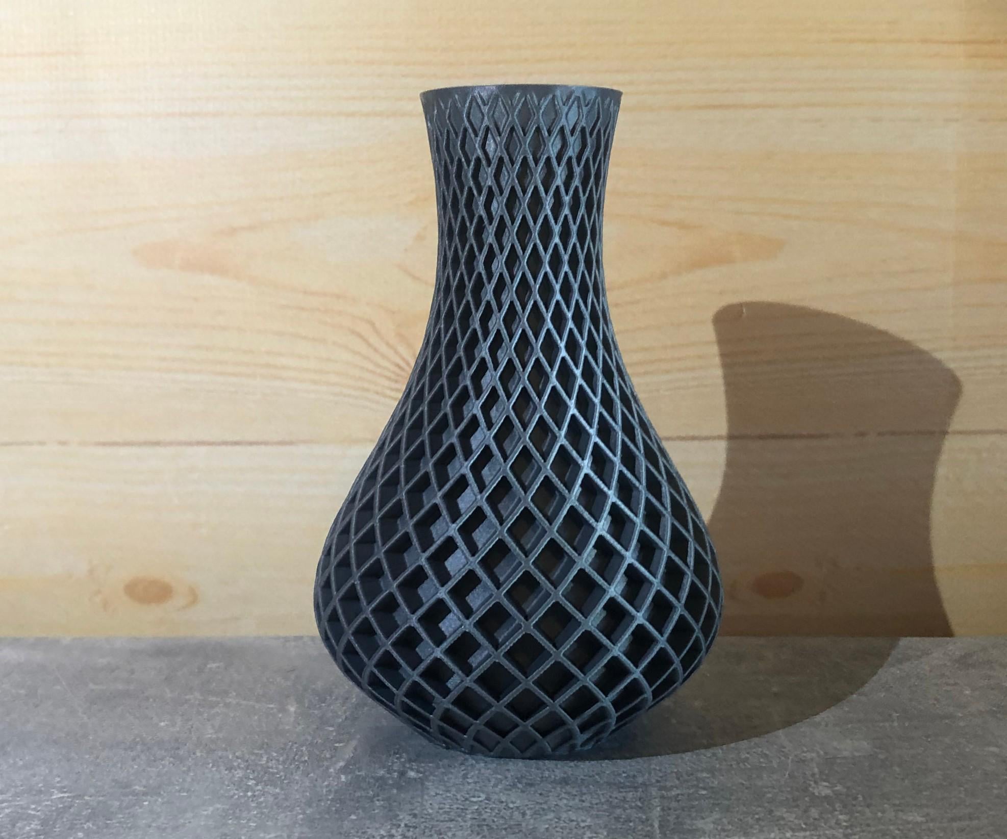 Ваза декоративная тонкостенная Ромб Серый металик (12040020289)