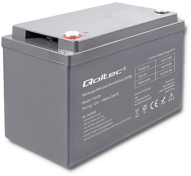 Аккумулятор QOLTEC 53038 100 Ah 12V (15214686)