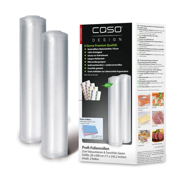 Пленка гофрированная для вакууматора Caso 2 рулона 28x600 см (1223)