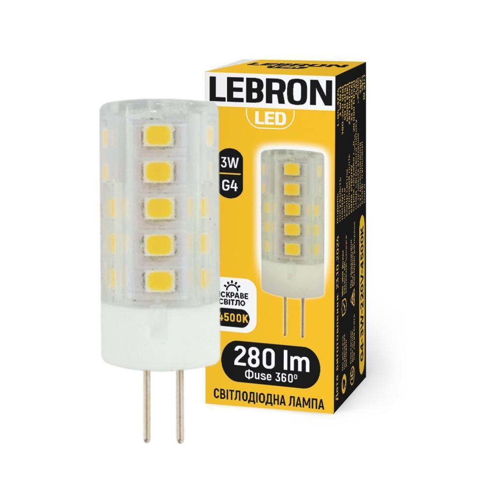 LED-лампа Lebron L-G4 3W G4 4500K 280 Lm 360° (28688031)