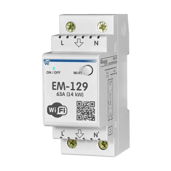 Лічильник з реле напруги Novatek-Electro ЕМ-129 Wi-Fi з обмеженням потужності та струму (NTRN129S0) Лічильник з реле напруги Novatek-Electro ЕМ-129 Wi-Fi з обмеженням потужності та струму (NTRN129S0)
