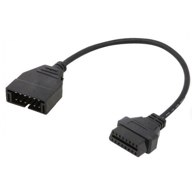 Перехідник OBD2 16pin на GM12 12pin для Daewoo Lanos Sens (015494) - фото 1