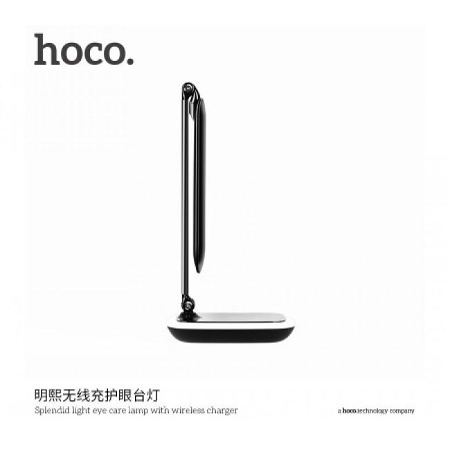 Настольная лампа Hoco Splendid Eye Care Wireless Charger Black (5564617) - фото 3