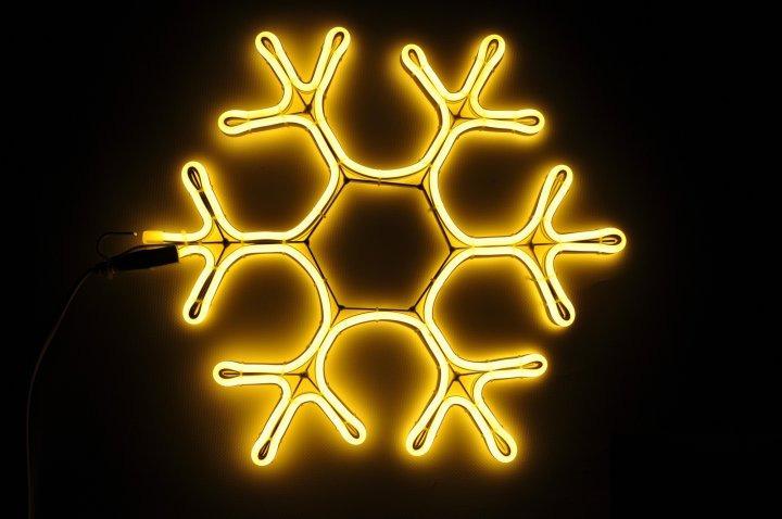 Неоновая уличная фигура Снежинка 40х40 см от сети Теплый белый (ULT-4391912)