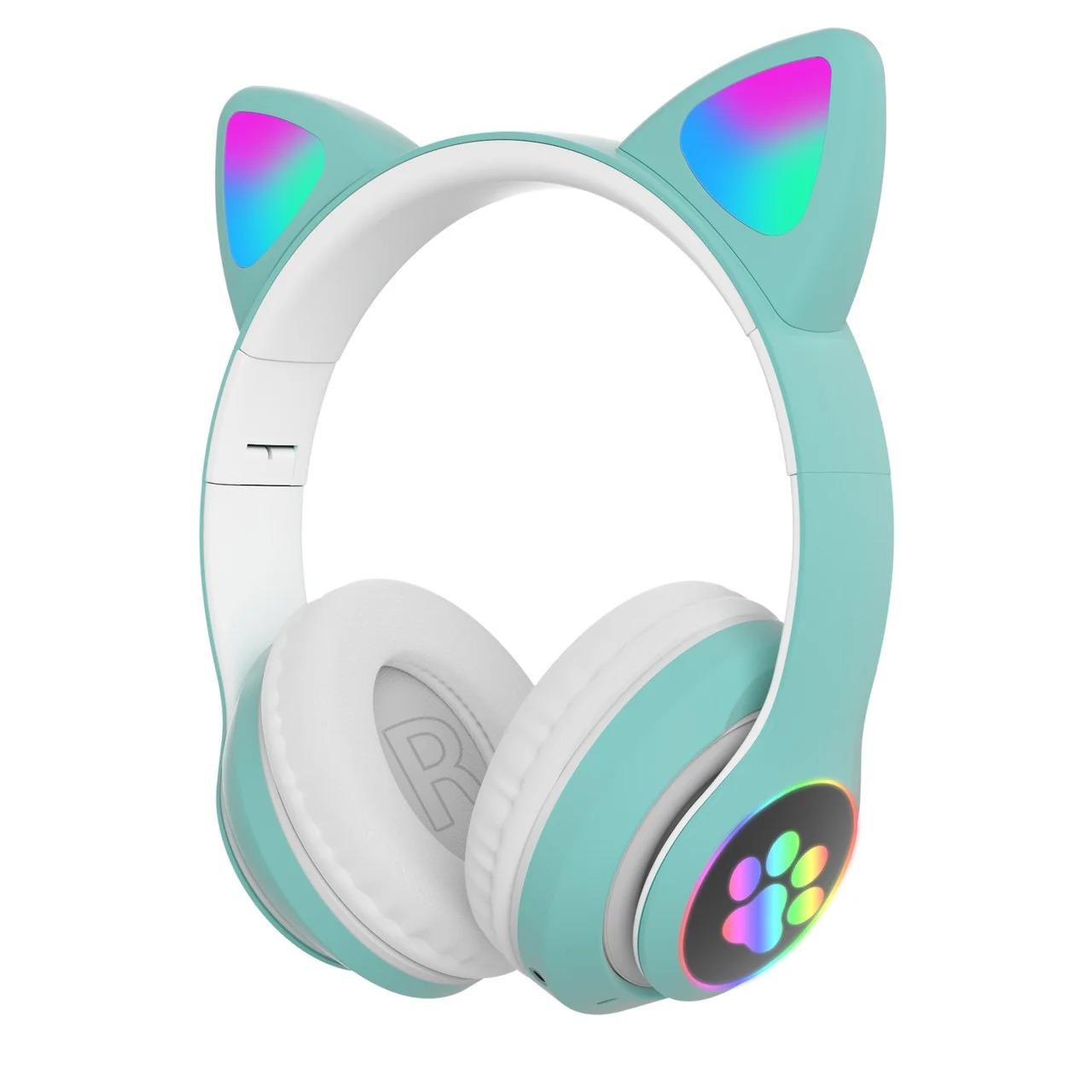 Bluetooth наушники с подсветкой CAT STN-28 Бирюзовый (1008602-Green)