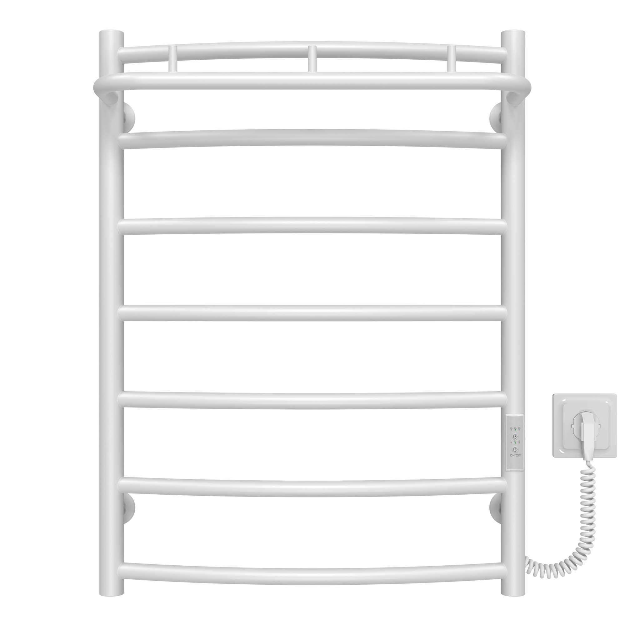 Полотенцесушитель электрический Deffi Классик N П7 WD03 правое подключение нержавеющая сталь 500х700 мм Белый (C.KN.70.50.7.EWR3)