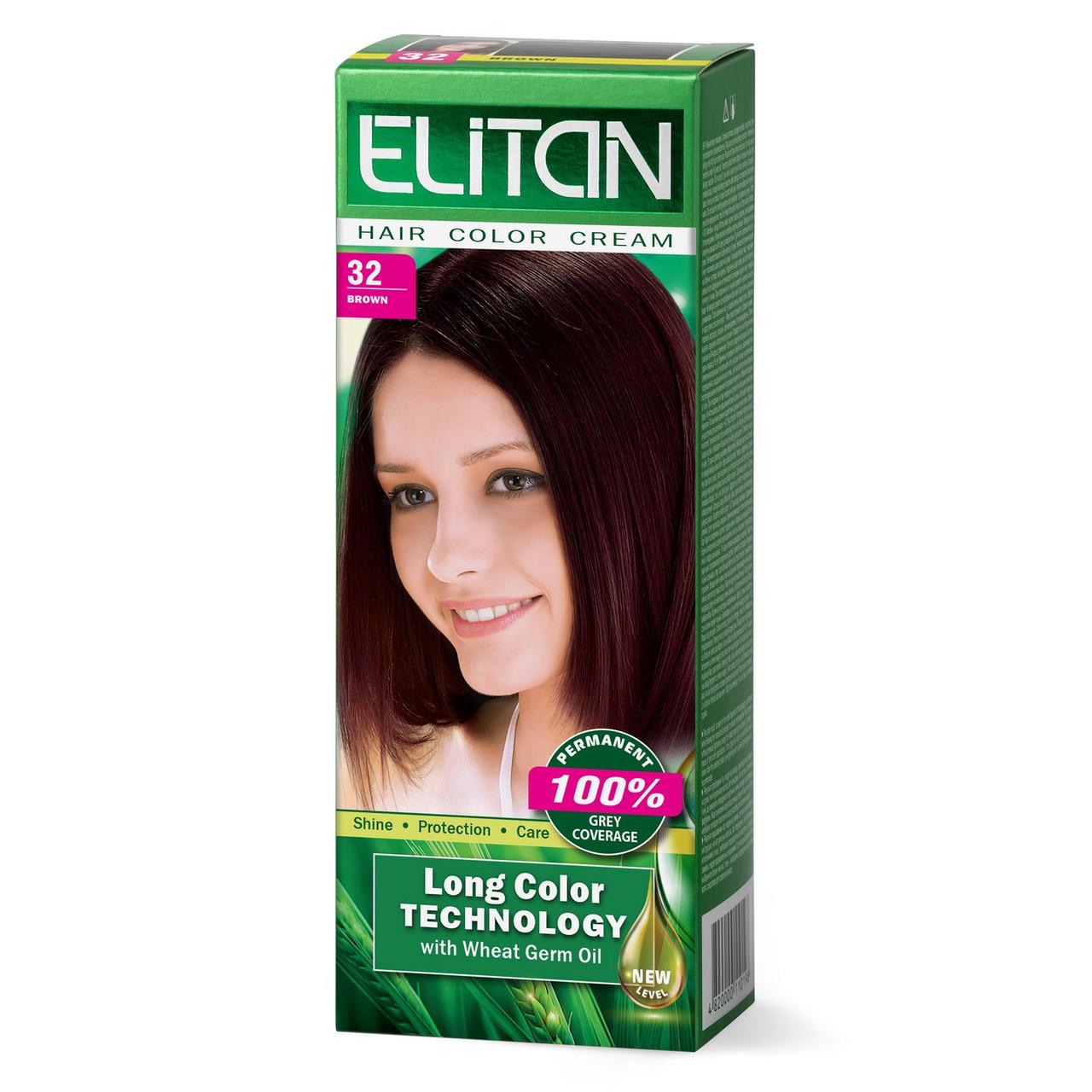 Крем-фарба для волосся стійка ELITAN №32 Коричневий (2199343432)