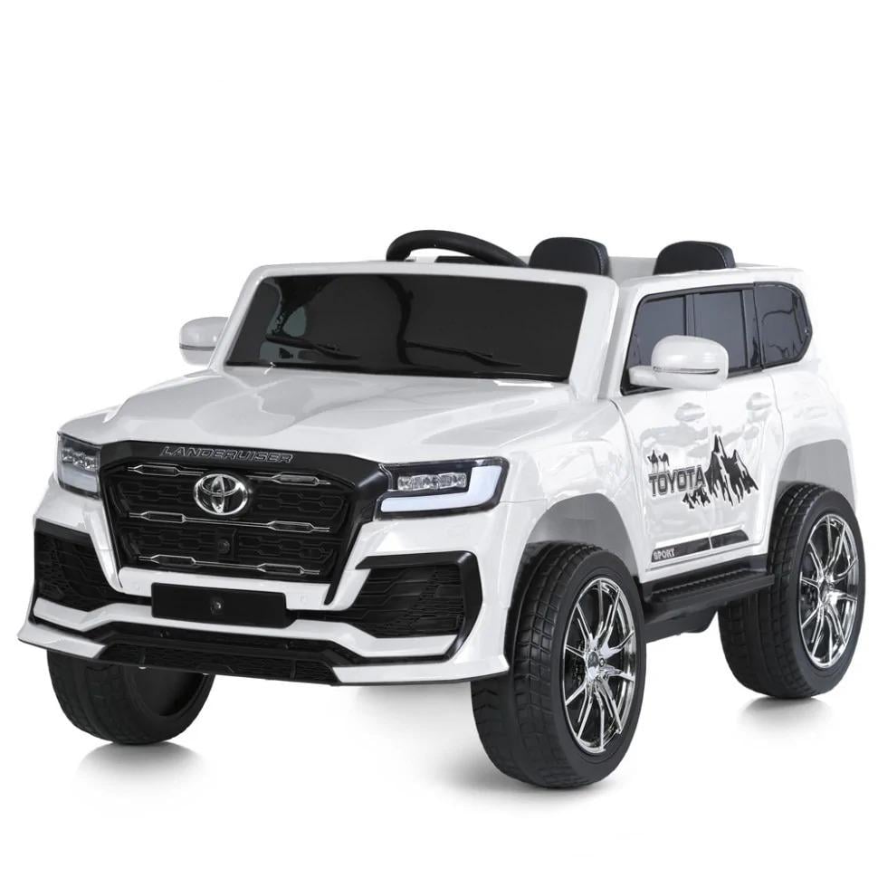 Детский электромобиль на аккумуляторе Джип Toyota Land Cruiser M 6138 на радиоуправлении детей 3-8 лет Белый (M 6138EBLR-1)