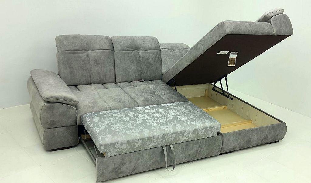 Диван кутовий розкладний Вуді Палермо дерево/ламінована ДСП/тканина Сірий - фото 3