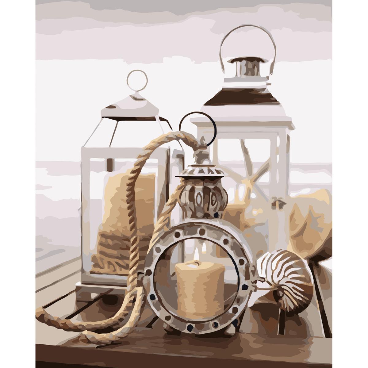 Картина по номерам Strateg Свечи и фонари 40x50 см (VA-3649)