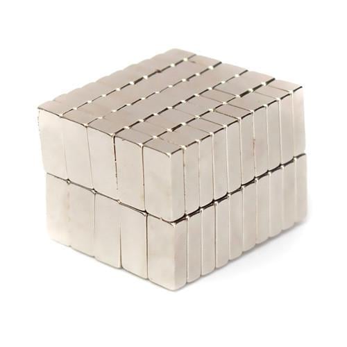 Комплект сильних прямокутних неодимових магнітів N35 10 шт. 15x5x3 мм Silver (284622) - фото 2