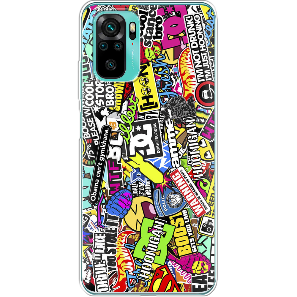 Чохол BoxFace Xiaomi Redmi Note 10 Multicolored Inscriptions Прозорий силікон (42029-up880-42029)
